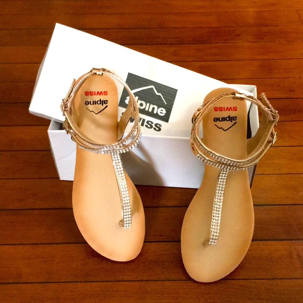 New in Box Rhinestone Flat Sandals